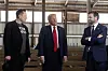 Tesla and SpaceX CEO Elon Musk, from left, U.S. President Donald Trump and Vice President JD Vance attend a campaign event in Butler on Oct. 5, 2024. [AP/YONHAP]