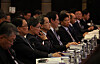 University leaders, including Sogang University president Sim Jong-hyeok, attend the general meeting of the Korean Council for University Education in central Seoul on Wednesday. [YONHAP]