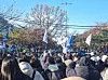 Protesters rally in front of the National Assembly complex in Yeouido, western Seoul, on Saturday. [KIM MIN-YOUNG]