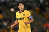 Wolverhampton Wanderers' Korean striker Hwang Hee-chan looks on during the English League cup second round football match between Wolverhampton Wanderers and West Ham United at the Molineux stadium in Wolverhampton, central England on Aug. 26. [AFP/YONHAP]