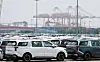 Export-bound Kia cars are parked at Pyeongtaek Port in Gyeonggi on July 7. [NEWS1]