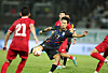 Korea's Eom Ji-sung shoots during a U-23 Asian Cup qualifier against Kyrgyzstan at Changwon Football Center in Changwon, South Gyeongsang on Sept. 9, 2023. [YONHAP]