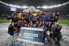 Ulsan Hyundai, now Ulsan HD, celebrate winning the 2020 AFC Champions League at Al Janoub Stadium in Qatar on Dec. 19, 2020. [YONHAP]
