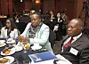 From left, Commercial Minister of the Embassy of Sri Lanka Chandima Abeyrathna, Deputy Head of Mission of Kenya Jacquiline Kenani and Counsellor of Cote d'Ivoire Koffi Philippe Malan listen to a lecture by Technology and Innovation Subcommittee under the Presidential Committee on AI Chair Cho Sung-bae during the 2025 Korea Economic Forum at Lotte Hotel Seoul in Jung District, central Seoul, on March 20. [PARK SANG-MOON]