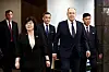 This handout photograph taken and released by the Russian Foreign Ministry on July 12 shows Russia's Foreign Minister Sergey Lavrov as he arrives for a meeting with his North Korean counterpart Choe Son-hui in Wonsan, North Korea. [AFP/YONHAP]