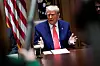 U.S. President Donald Trump attends a cabinet meeting at the White House in Washington, D.C. on April 10. [REUTERS/YONHAP]