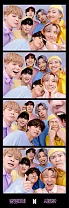 BTS members take photos together in a frame. [SCREEN CAPTURE]