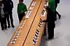 People browse iPhones at the Apple Fifth Avenue store, in New York City, on May 23, 2025. [REUTERS/YONHAP]