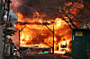 Flames rise from a fire that broke out in Guryong Village in Gaepo-dong, Gangnam District, southern Seoul, on Jan. 16. [NEWS1]
