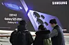 A screen advertising of Samsung Electronics' Galaxy S25 Ultra phone, with artificial intelligence capabilities, is seen at the Seoul Railway Station in central Seoul onFeb. 17, 2025. [AP/YONHAP]