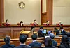 Acting Chief Justice of the Constitutional Court Moon Hyung-bae, center, reads the decision to uphold the impeachment of President Yoon Suk Yeol at the Constitutional Court in Jongno District, central Seoul, on April 4. [JOINT PRESS CORPS]