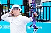 Choi Yong-hee of Korea shoots an arrow during the men's individual compound event at the World Archery Championships at the May 18 Democracy Plaza in Gwangju on Sept. 8. [YONHAP]