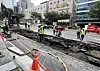 A three-meter deep sinkhole is reported near Eonju Station in Gangnam District, southern Seoul, on Sept. 12 last year. [NEWS1]