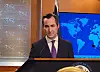 State Department spokesperson Matthew Miller speaking during a press briefing at the department in Washington on Feb. 27. [YONHAP]