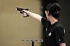 Korea's Yang Ji-in competes in the women's 25-meter pistol final at the Paris Olympics Saturday in Chateauroux, France. [REUTERS/YONHAP]