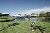 Korea's Kim Si-woo plays his shot from the 17th tee during a practice round before The Players Championship on The Stadium Course at TPC Sawgrass on Wednesday in Ponte Vedra Beach, Florida. [GETTY IMAGES]