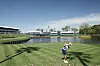 Korea's Kim Si-woo plays his shot from the 17th tee during a practice round before The Players Championship on The Stadium Course at TPC Sawgrass on Wednesday in Ponte Vedra Beach, Florida. [GETTY IMAGES]