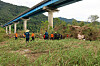 Police and fire authorities search the area where an body, presumed to be one of the missing people who were swept away by floods due to heavy rainfall on July 20, was discovered near Sincheongpyeong Bridge in Gapyeong, Gyeonggi, on July 31. [GYEONGGI NORTHERN FIRE AND DISASTER HEADQUARTERS]