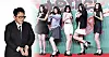 HYBE Chairman Bang Si-hyuk on Feb. 20, left, and members of girl group NewJeans at the Inspire Arena in Incheon on Dec. 25, 2024 [YONHAP, NEWS1]