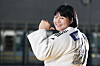 Judoka Kim Ha-yun poses during an interview with the JoongAng Ilbo at Taereung Training Center in northern Seoul on July 4. [JOONGANG ILBO]
