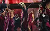 Lisa, center, sings ″Live and Let Die″ during the Oscars on March 2, at the Dolby Theatre in Los Angeles. [AP/YONHAP]