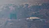 North Korea's loudspeakers to South Korea are seen from Paju, Gyeonggi, on Feb. 16. [YONHAP]