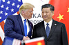 U.S. President Donald Trump, left, shakes hands with China's President Xi Jinping during a meeting on the sidelines of the G20 summit in Osaka, Japan, on June 29, 2019. [AP/YONHAP]