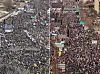 Protesters for President Yoon Suk Yeol's impeachment, left, and protesters against the impeachment rally at Gwanghwamun, Jongno District, central Seoul, on March 15. [NEWS1]