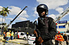 Police cordon off the area as rescue workers search for survivors at the Jet Set nightclub after its roof collapsed during a merengue concert in Santo Domingo, Dominican Republic, on April 8. [AP/YONHAP]