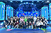 Artists pose for photos at the 32nd Hanteo Music Awards (HMA), which took place at Jangchung Arena in central Seoul on Feb. 15 and 16. [HANTEO GLOBAL]