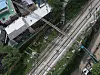 A ladder truck is seen toppled onto the tracks of the Gyeongui Line in Seodaemun District, western Seoul on June 13. [YONHAP]