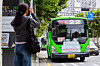 A passenger waits to get on a town bus at a bus stop in Seoul on Sept. 22. [YONHAP]