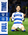 QPR midfielder Yang Min-hyeok celebrates scoring against Oxford United in a photo shared on the club's official X account on April 9. [SCREEN CAPTURE]