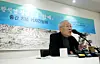 Novelist Hwang Sok-yong delivers opening remarks at a press conference marking the publication of his new full-length novel “Halmae” (2025) at Dalgaebi in Jung District, Seoul, on the morning of Dec. 9, 2025. [NEWS1]