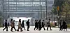 Public servants head to the government complex in Sejong in April 2018. [NEWS1]