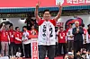 Former Labor Minister Kim Moon-soo campaigns in Busan on June 2. [NEWS1]