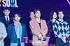 The cast of the third season of “Squid Game” (2021-) during a fan event for the release of the third season of “Squid Game” at Seoul Plaza in central Seoul on June 28. [DANIELA GONZALEZ PEREZ]