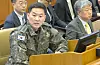 Lee Jin-woo, former head of the Capital Defense Command, left, speaks during President Yoon Suk Yeol's fifth impeachment trial hearing at the Constitutional Court in Jongno District, central Seoul, on Feb. 4. [CONSTITUTIONAL COURT]