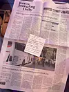 Joel Bentley's predictions placed on top of the Korea JoongAng Daily [WOO JI-WON]