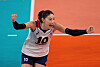 Korea's Kim Yeon-koung celebrates during a bronze medal game of the Tokyo Olympics against Serbia at the Ariake Arena in Tokyo, Japan on Aug. 8, 2021. [JOINT PRESS CORPS]
