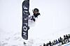 Choi Ga-on competes during the Snowboard Halfpipe competition at the FIS Snowboard, Freestyle and Freeski World Championships in St. Moritz, Switzerland, on March 29. [AP/YONHAP]