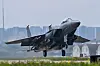 A South Korean F-15K fighter takes off during a trilateral joint air drill in international airspace south of Jeju Island on June 18. [NEWS1]