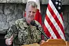 U.S. Indo-Pacific Command Commander Admiral Samuel Paparo gestures during a press conference at the Philippine Military Academy in Baguio, northern Philippines, on Aug. 29, 2024. [AP/YONHAP]