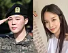 Jimin of boy band BTS on the day that he was discharged from his military duty on June 11, left, and actor Song Da-eun [NEWS1, SCREEN CAPTURE]