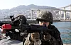 Soldiers aim their guns during a drill in Busan, as part of the 11-day Freedom Shield exercise. [NEWS1]