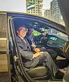 Foreign Minister Cho Tae-yul, front, sits in a vehicle with Syrian Foreign Minister Asaad al-Shaibani at the wheel, driving his South Korean counterpart to the presidential palace for a courtesy call on Syria's interim President Ahmed al-Sharaa during Cho's visit to the Arab nation on April 10. The South Korean Foreign Ministry described the gesture as “the highest level of protocol and security” in the Arab world. [MINISTRY OF FOREIGN AFFAIRS]