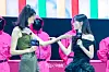 Actors Jung Ho-yeon and Lee You-mi during a fan event for the release of the third season of “Squid Game” (2021-) at Seoul Plaza in central Seoul on June 28. [DANIELA GONZALEZ PEREZ]