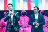 Actors Park Hae-soo and Anupam Tripath during a fan event for the release of the third season of “Squid Game” (2021-) at Seoul Plaza in central Seoul on June 28. [DANIELA GONZALEZ PEREZ]