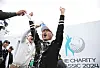 Cho Woo-young celebrates after winning The Charity Classic on the Legend Course at Seolhaeone in Yangyang, Gangwon on Oct. 20. [YONHAP]