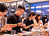 Members of a group judges selected from Baskin Robbins customers taste candidate flavors for the 'Graymat Flavor Contest' at the Workshop by Baskin Robbins flagship store in Gangnam District, southern Seoul, on July 30. [BASKIN ROBBINS]